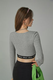 Slim Buttons Crop T-Shirt