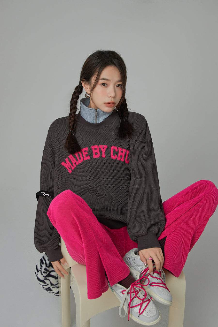 CHUU Made By Chuu When I See You Smile Loose Fit Sweatshirt