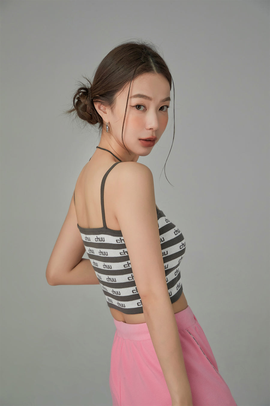 CHUU Chuu Logo Stripes Crop Cami Top