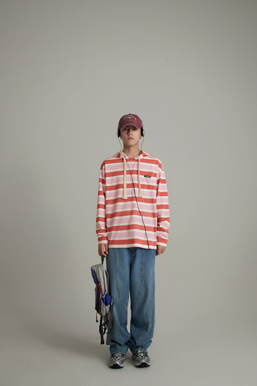 CHUU Striped Long Sleeve Hoodie