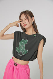 Happy Frog Shoulder Pad T-Shirt