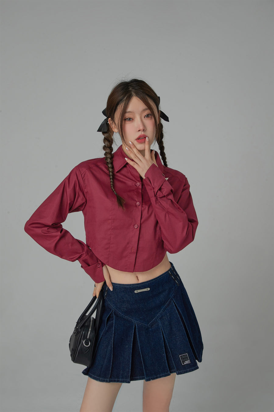 CHUU Drivers License Colored Cropped Shirt