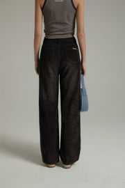 Neutral Corduroy Straight Pants