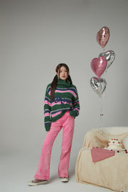 Loving You Two-Ways Stripe Knit Sweater