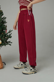 All The Promises Heart Embroidered Jogger Pants