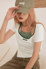 Unbalanced Side Shirring Top