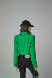 Cut-Out Simple Crop Jacket