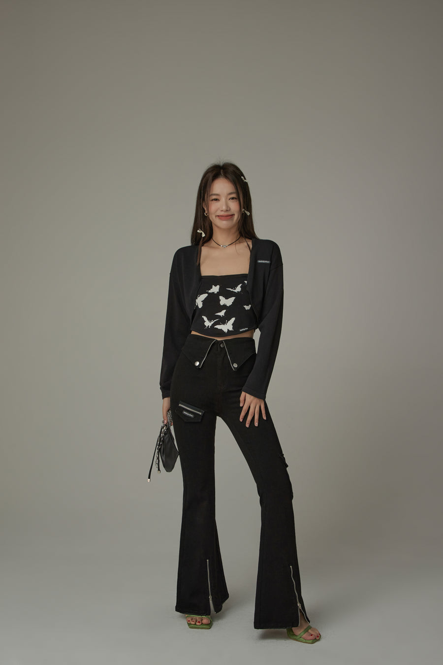 CHUU Zipper Slits Bootcut Pants