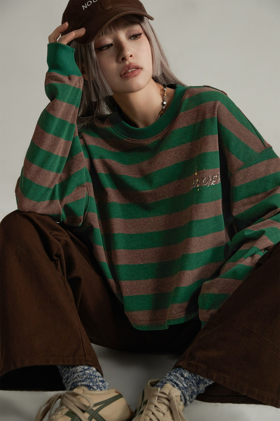 CHUU Stripe Loose Fit Sweatshirt