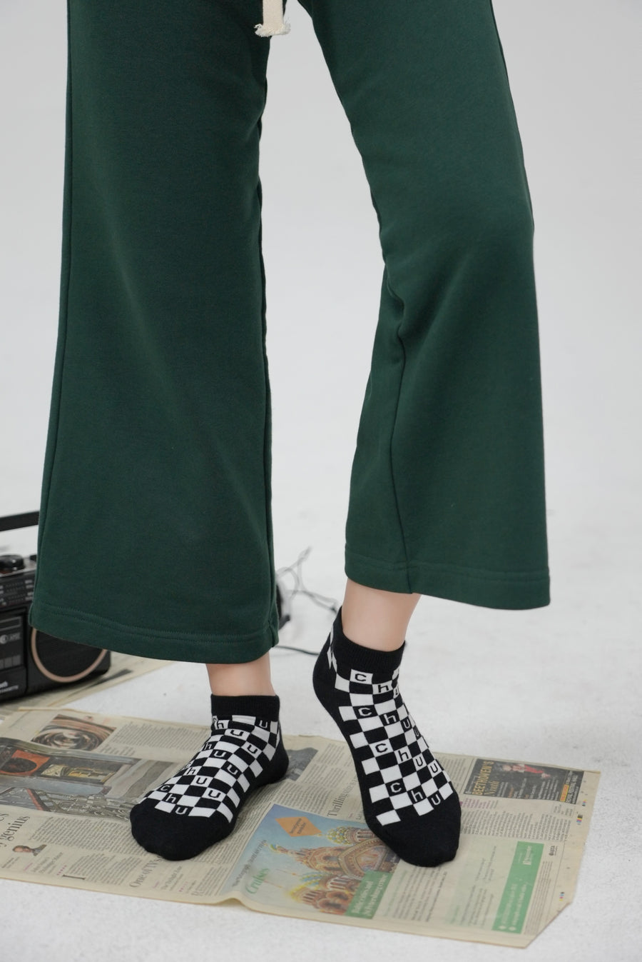 CHUU Checkerboard Fake Socks