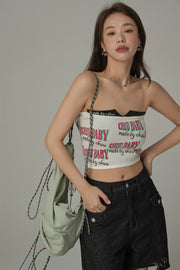 Chuu Baby Faux Leather Knit Tube Top