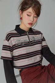 Only Upwards Color Stripe Crop T-Shirt