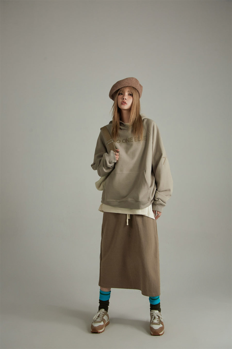 CHUU Cotton Sweatshirt Skirt