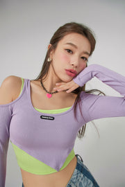 2-Layer Unbalanced Long-Sleeved Top