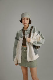 Color Matching Loose Fit Field Jacket