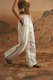 String Wide Cargo Pants