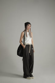 Waist String Wide Jogger Pants