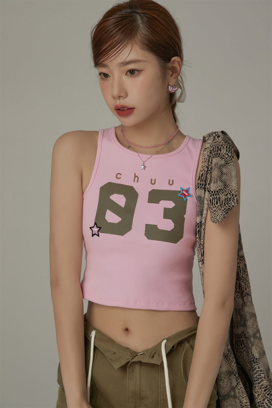 CHUU Star Number Slim Sleeveless Top