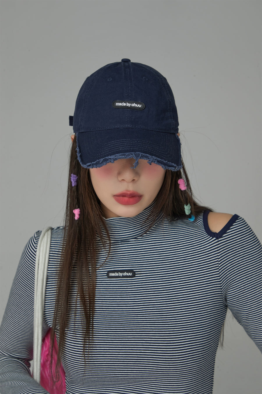 CHUU Raw Hem Ball Cap Hat