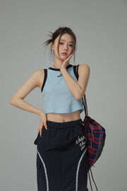 Color Slim Sleeveless Crop Top