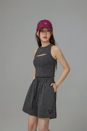 Undeniable Synergy Heart Slit Sleeveless Top