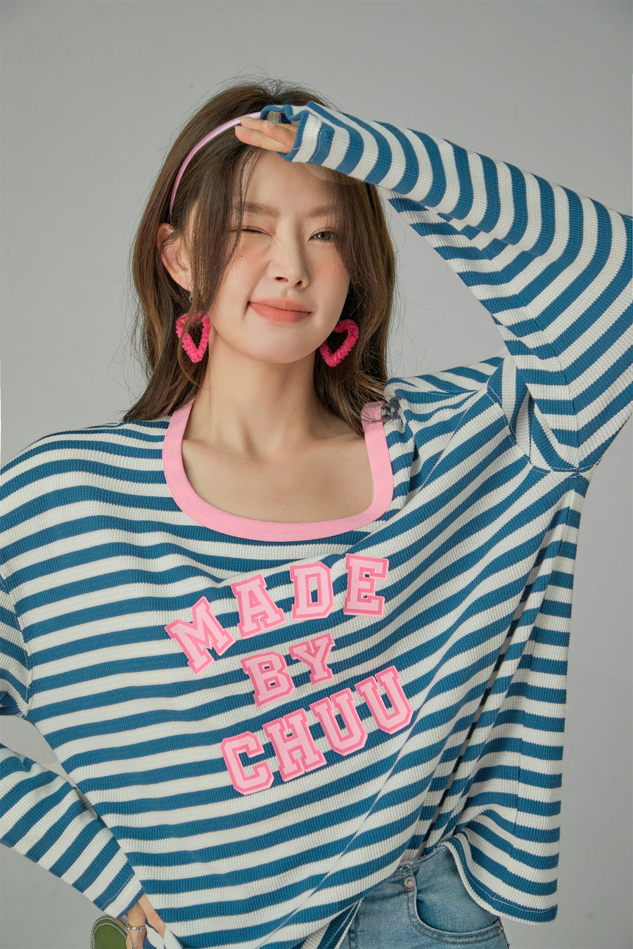 CHUU Cheerful Striped Long Sleeve T-Shirt