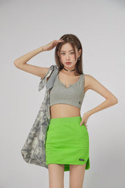 Cute Neckline Crop Sleeveless Top