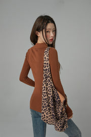 Buttoned Collar Slimfit Long-Sleeves Knit Top