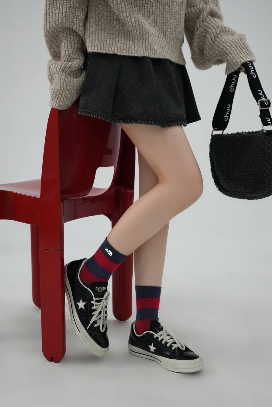 CHUU Taking Control Color Stripe Socks