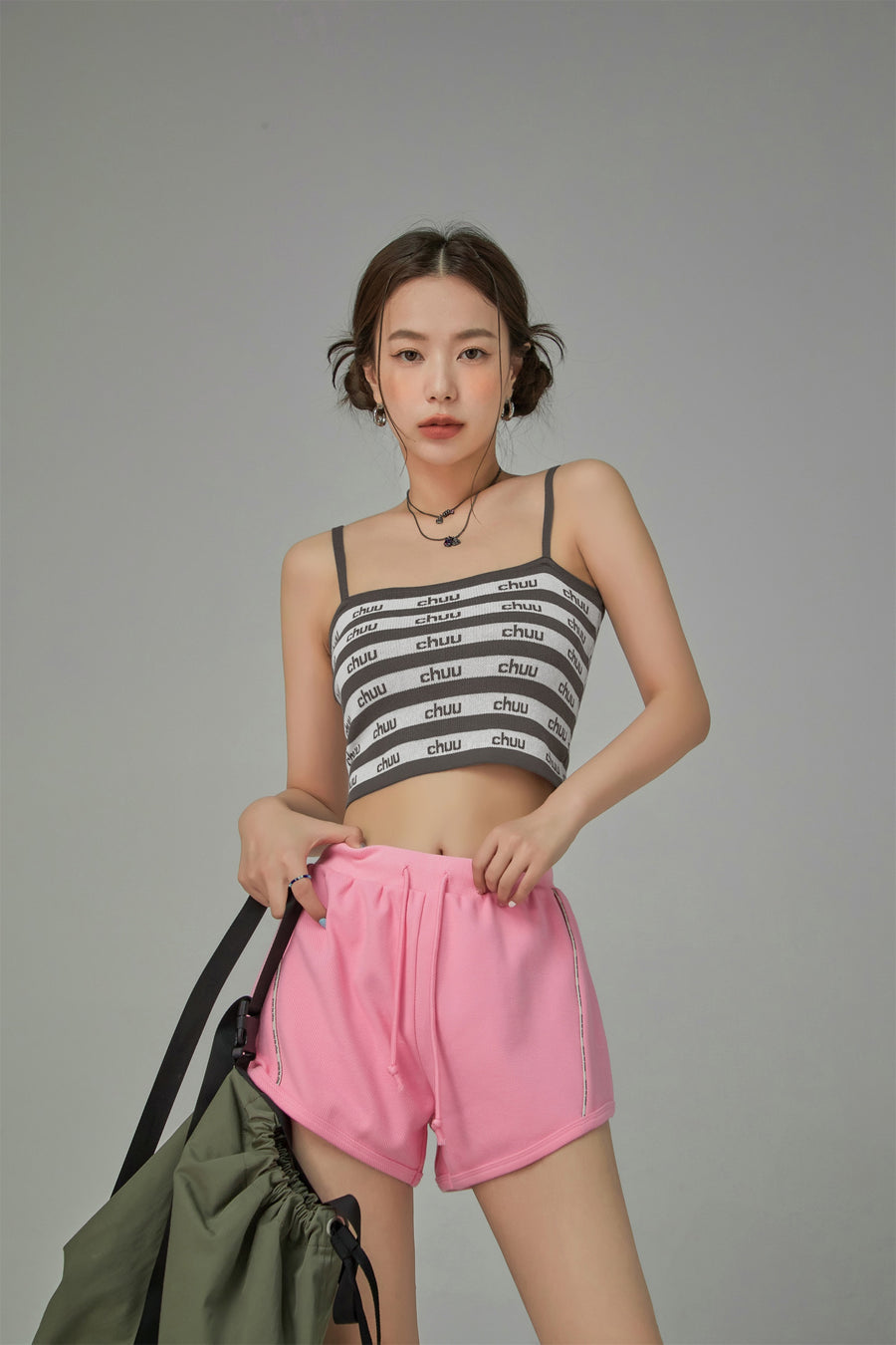 CHUU Chuu Logo Stripes Crop Cami Top