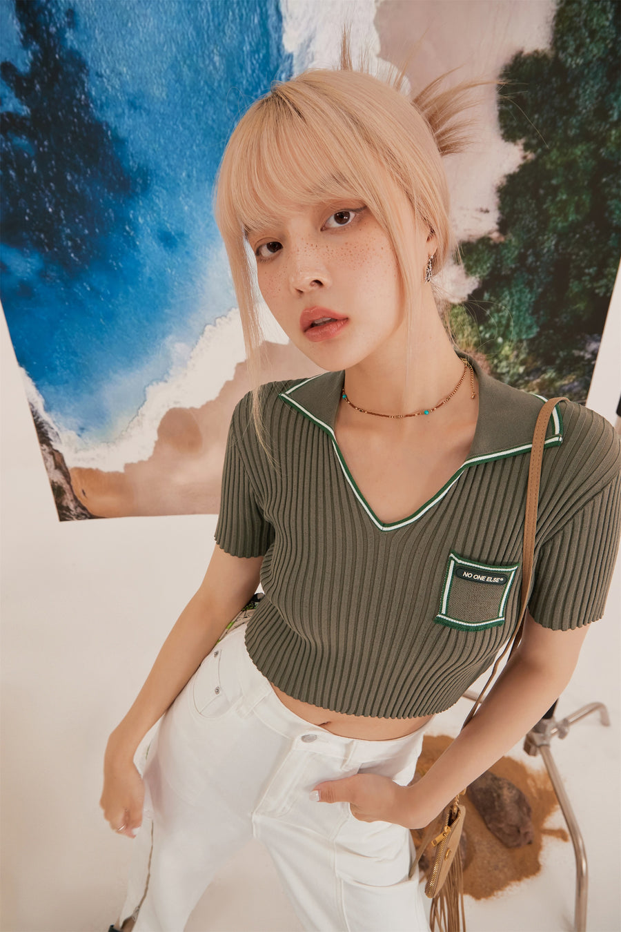 CHUU V-Neck Pocket Knit Top