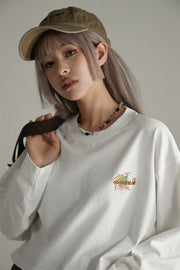 Noe Embroidered Loose-Fit Crop T-Shirt