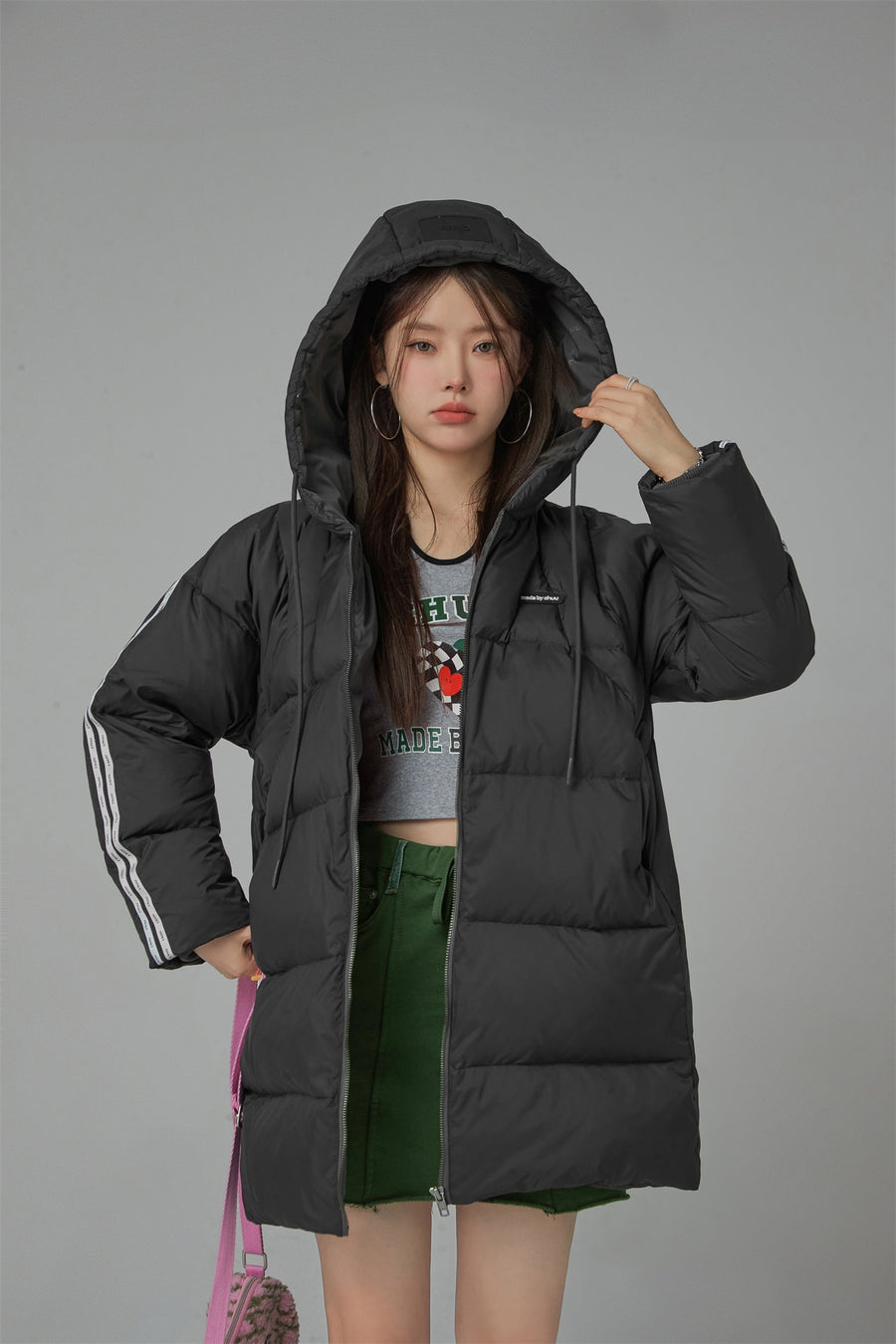 CHUU Duck Down Hooded Padded Coat