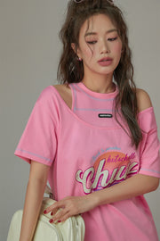 Hot And Chilli Off Shoulder Loose Fit T-Shirt