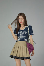 Chuu Spirit V-Neck Cropped T-shirt