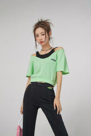 Two-Layer Crop Sport Top