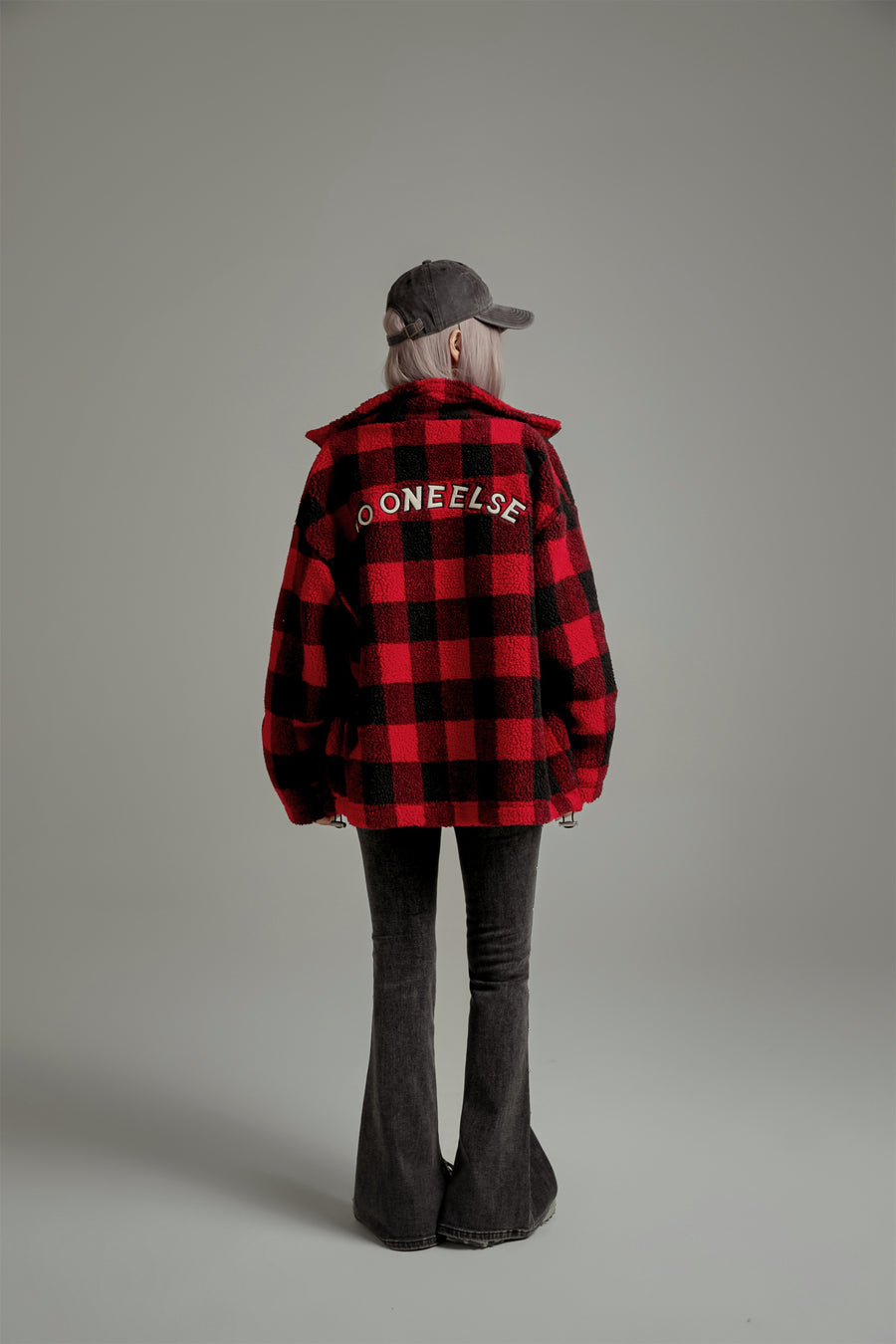 CHUU Classic Check Fleece Zip-Up Jacket