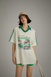 Noe Printed Town Open Collar T-Shirt