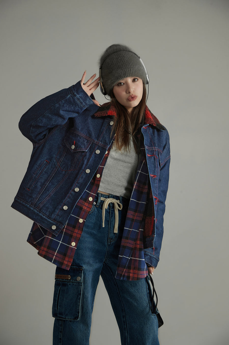 CHUU Red Stitch Denim Jacket