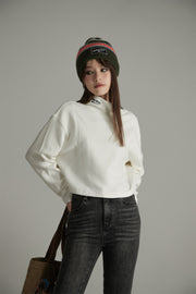 Wide Turtleneck Long-Sleeves Top