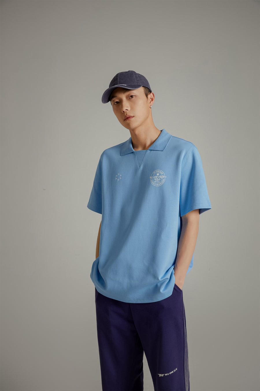 CHUU Star Circle Boxy Polo T-Shirt