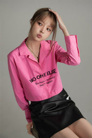 No One Else's Logo Crop Shirt