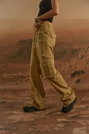 Raw Edge Wide Cargo Pants