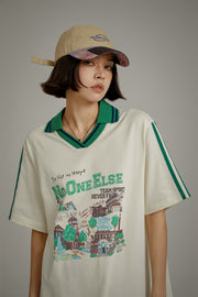 Noe Printed Town Open Collar T-Shirt