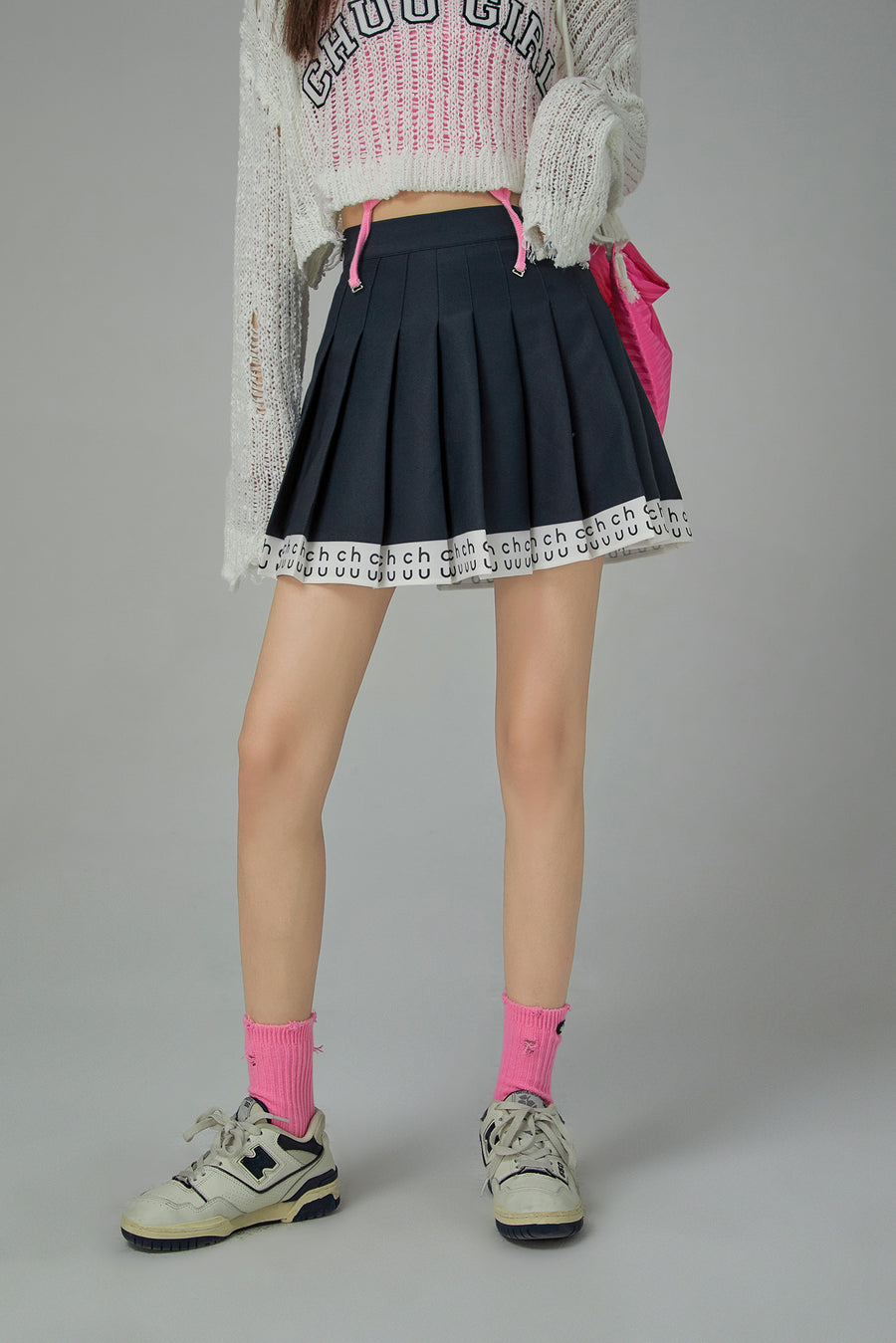 CHUU Hem Band Mini Tennis Pleated Skirt