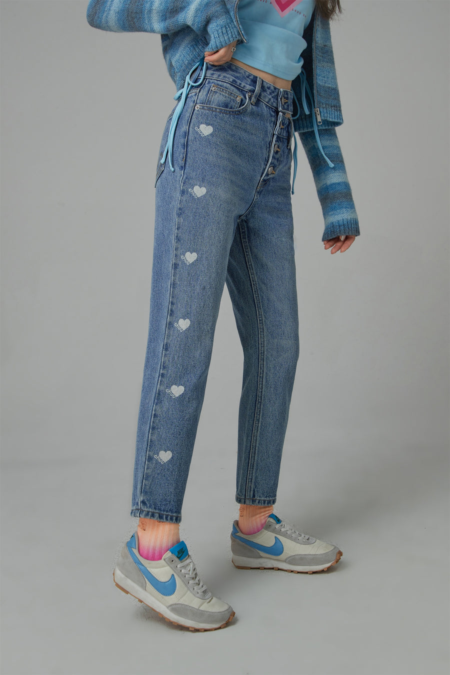 CHUU A Place In My Heart Slim Straight Denim Jeans