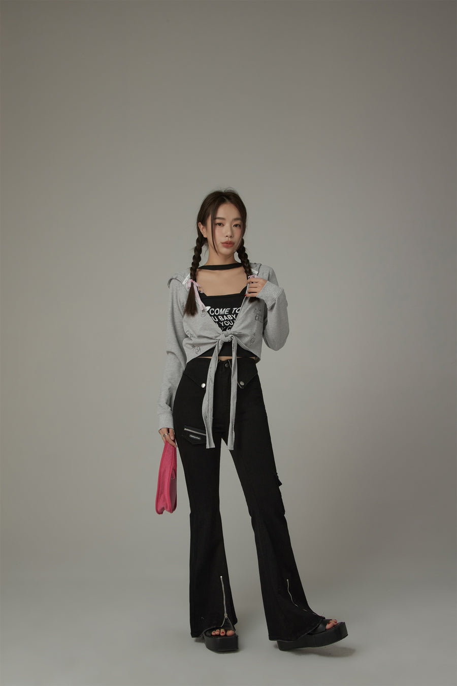 CHUU Hooded Bolero Cardigan