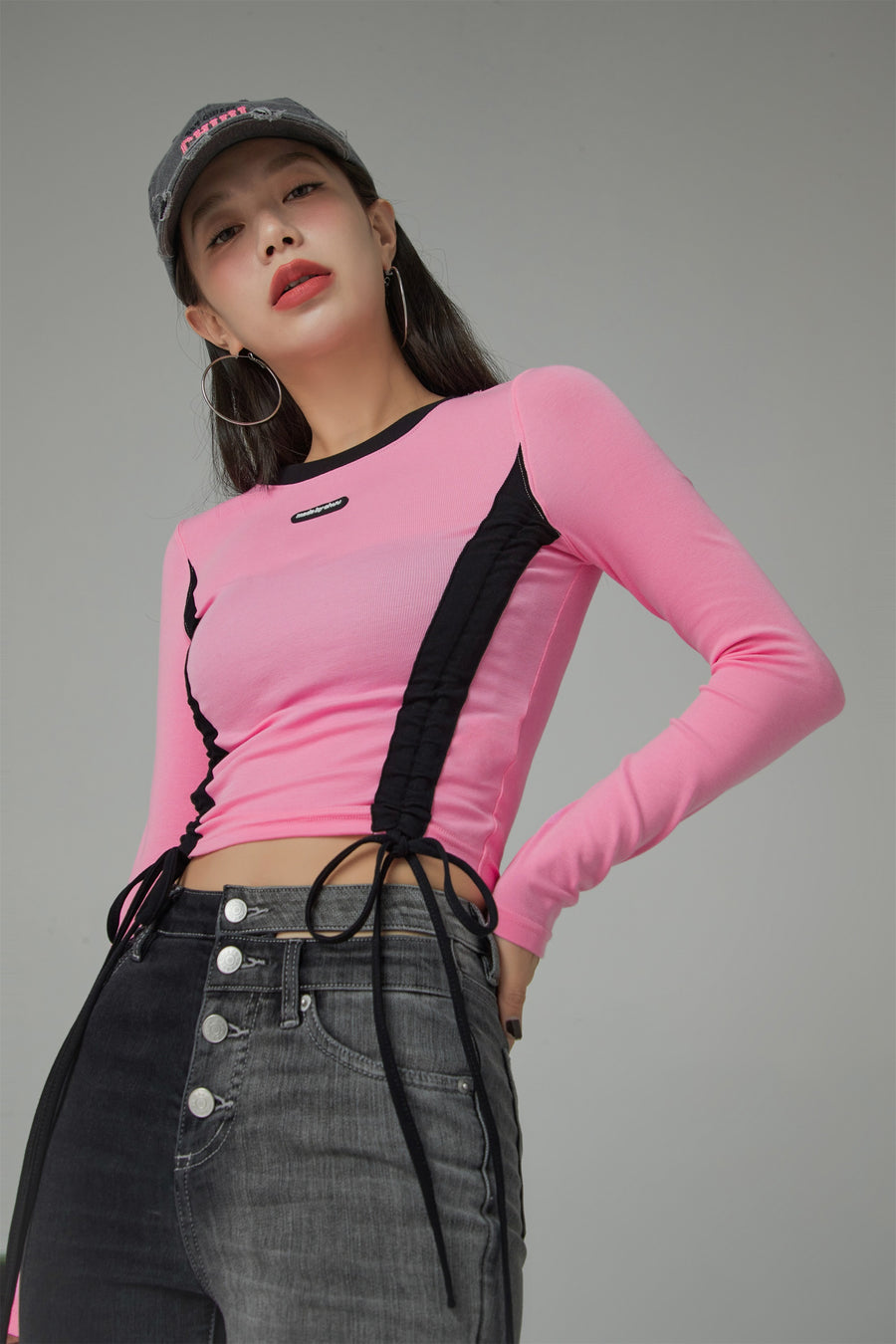 CHUU Color Matching Slim T-Shirt