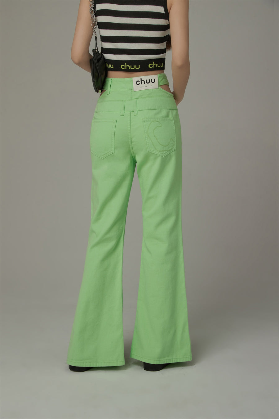 CHUU Side And Front Slits Bootcut Pants