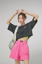 Chuu Logo Overfit Crop T-Shirt